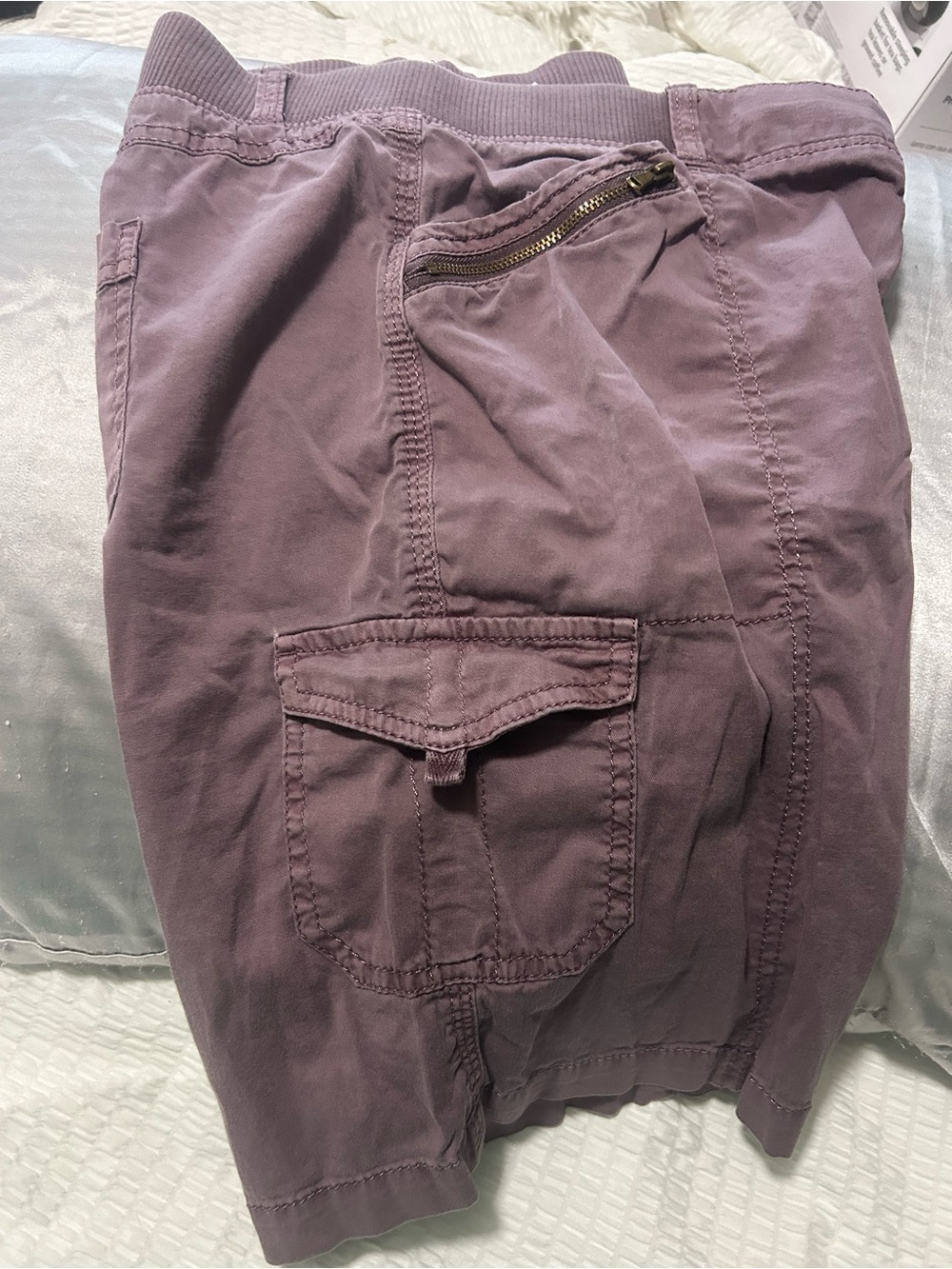 Sonoma Women's Mauve-Purple Cargo Shorts with Zip Pocket